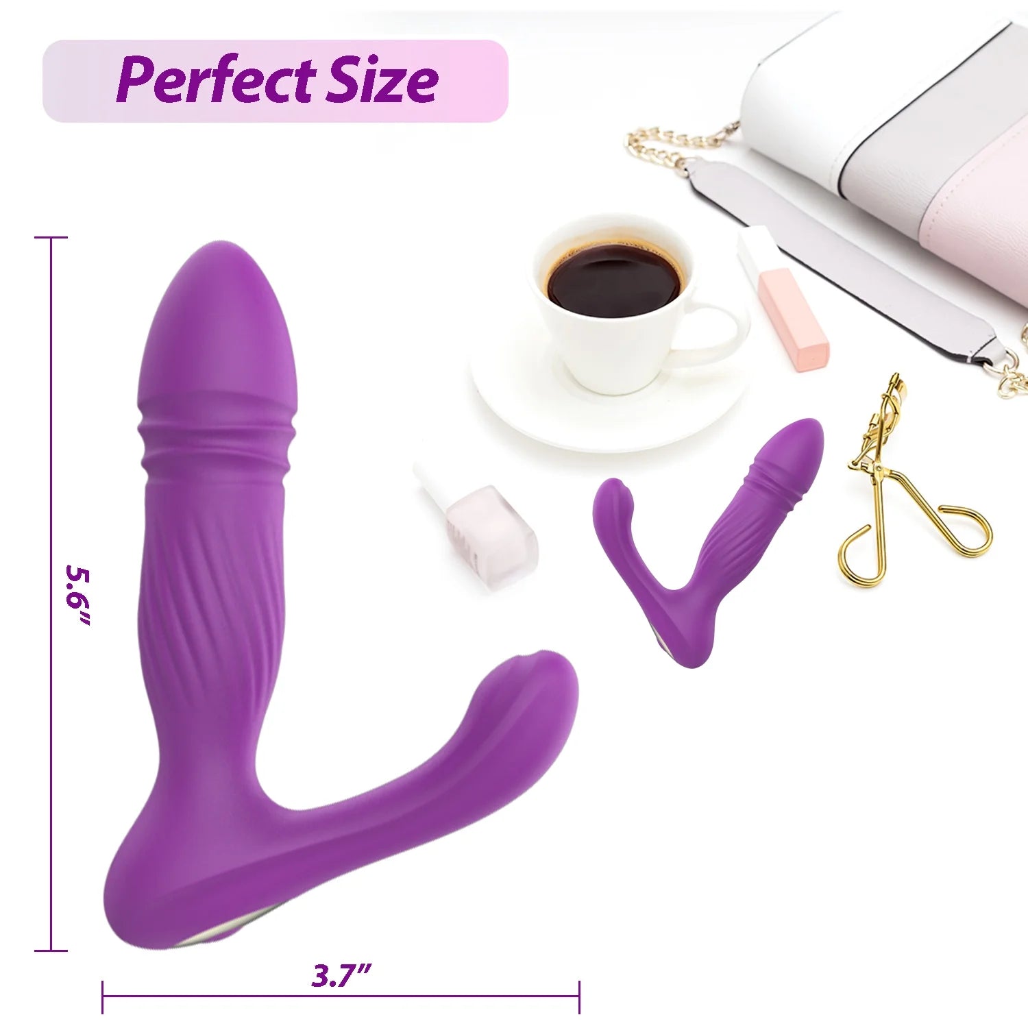 Remote Control Wearable Vibrator with Thrusting Functionality, Clitoral and G-Spot Stimulator Featuring 10 Vibrating and Telescopic Modes, Ideal for Couples' Intimacy and Pleasure